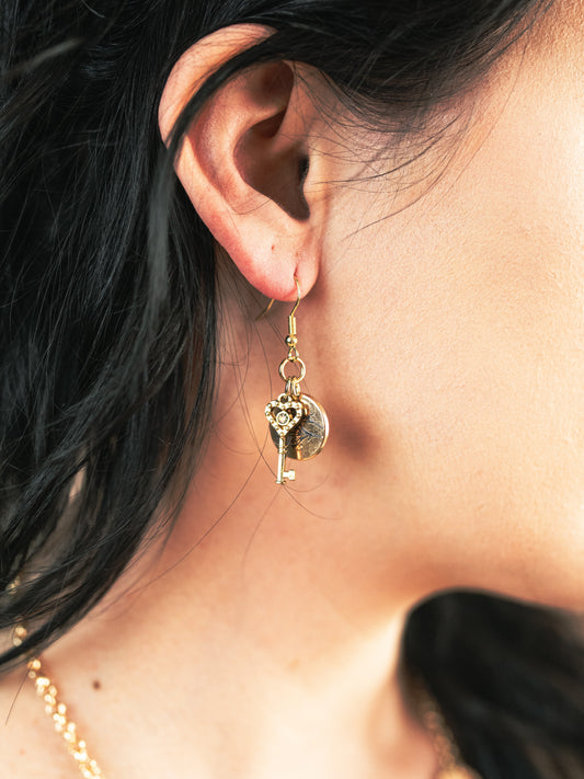 Secret Garden Key Earrings