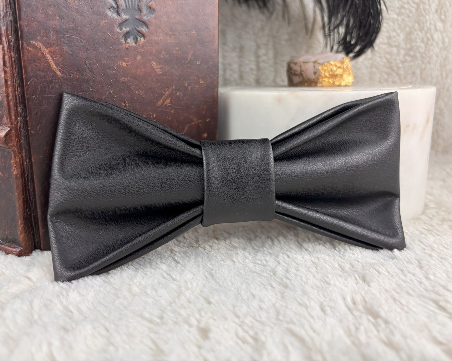 Faux Leather Hair Bow - 4 Colors