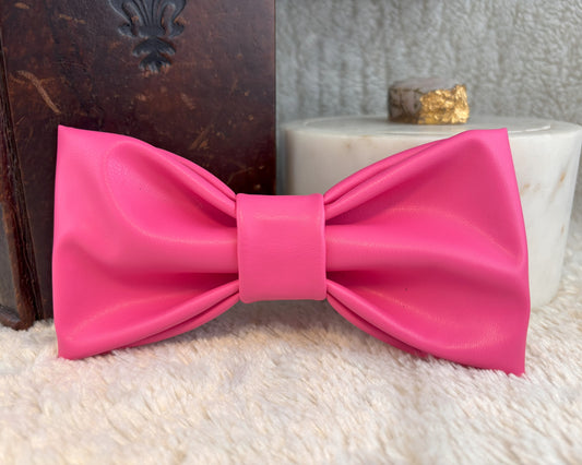 Faux Leather Hair Bow - 4 Colors
