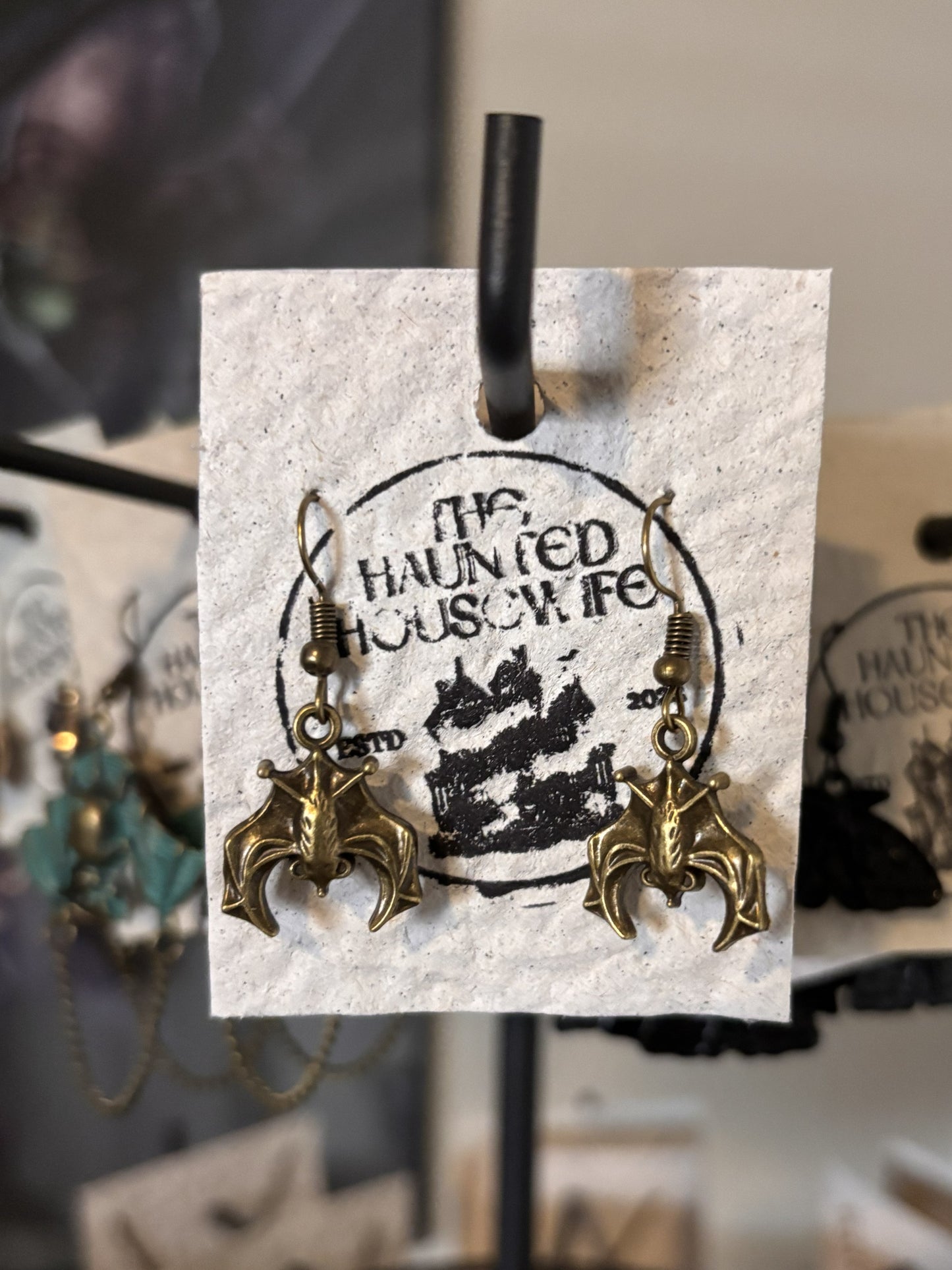 Bronze Baby Bat Earrings