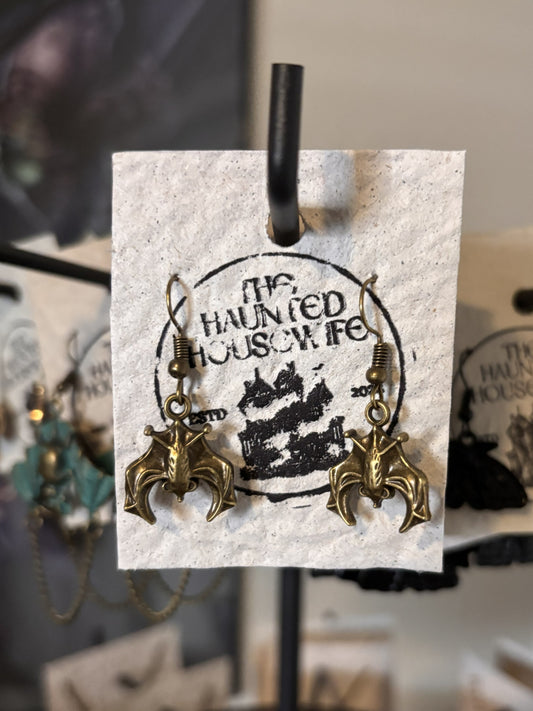 Bronze Baby Bat Earrings